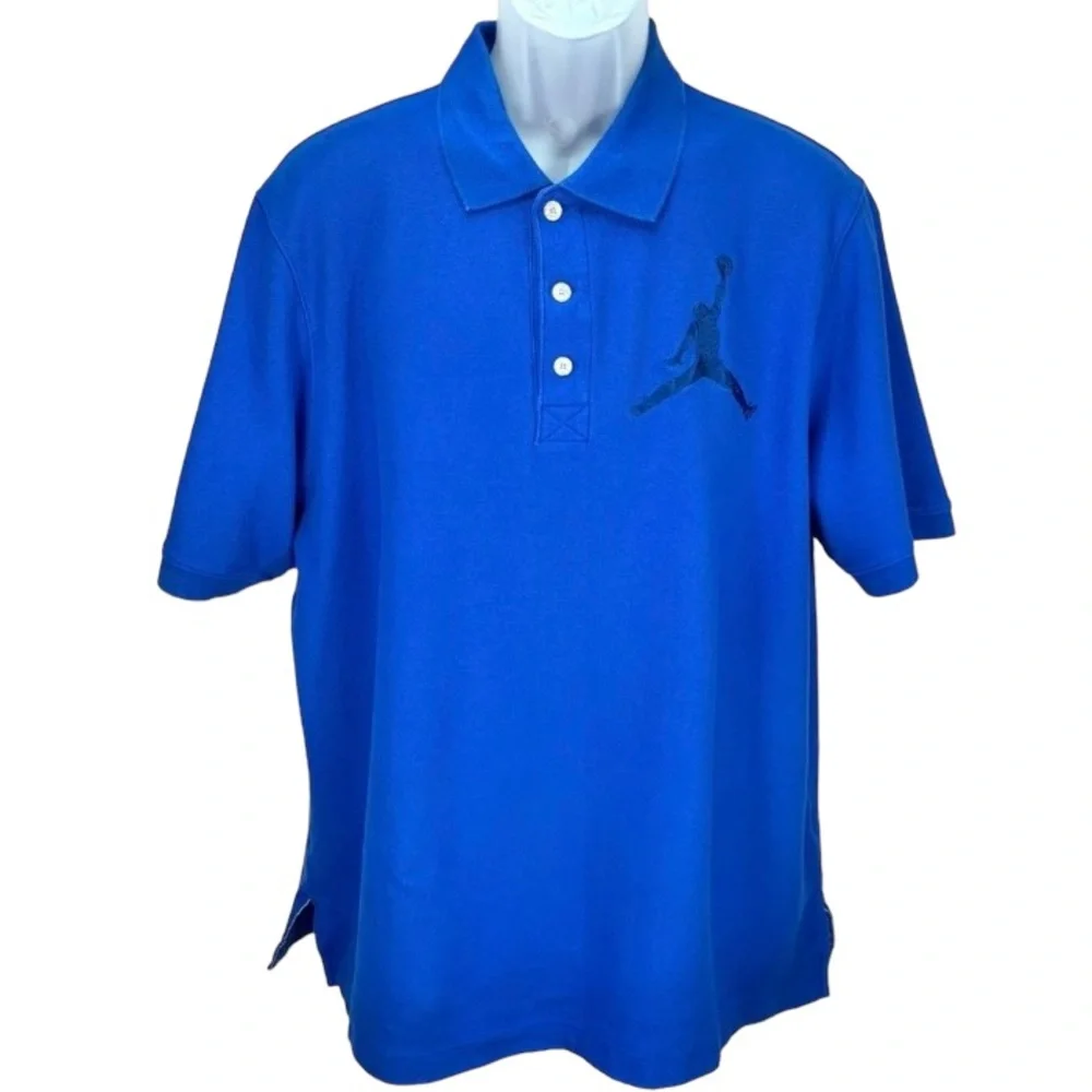 Nike Air Jordan | Mens XXL | Blue Embroidered Jumpman 23‎ Polo Shirt